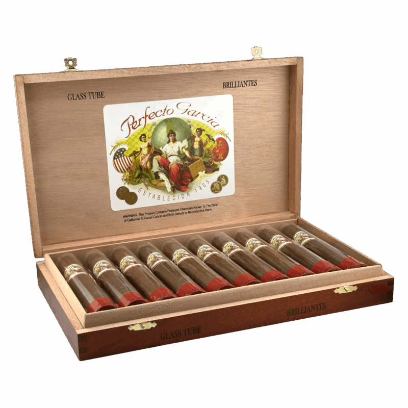 Open box of Perfecto Garcia cigars